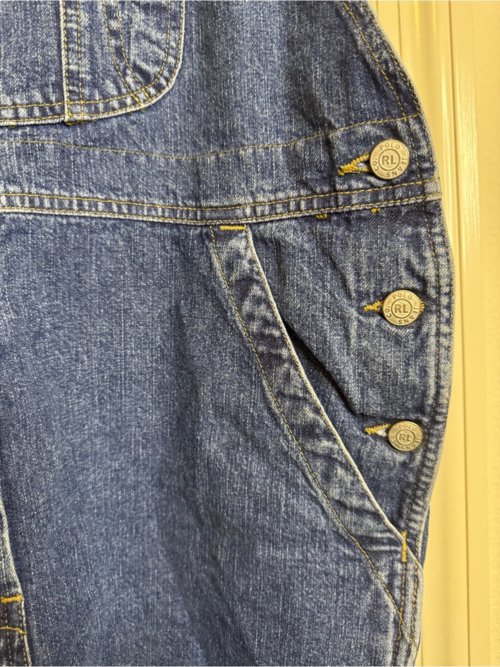 Vintage Polo Jeans Co. Ralph Lauren Denim Men’s Overalls Size Medium Carpenter - Picture 5 of 9